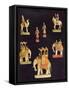 Pieces from an Ivory Chess Set Made in Delhi for Begum Samru in C.1790-null-Framed Stretched Canvas