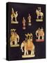 Pieces from an Ivory Chess Set Made in Delhi for Begum Samru in C.1790-null-Stretched Canvas