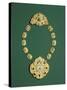 Pieces of a Gold Necklace with Grey Chalcedony, Turquoise, and Glass-null-Stretched Canvas