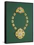 Pieces of a Gold Necklace with Grey Chalcedony, Turquoise, and Glass-null-Framed Stretched Canvas