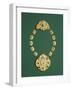 Pieces of a Gold Necklace with Grey Chalcedony, Turquoise, and Glass-null-Framed Photographic Print