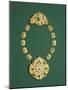Pieces of a Gold Necklace with Grey Chalcedony, Turquoise, and Glass-null-Mounted Photographic Print