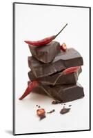 Pieces of Chocolate with Red Chillies-Marc O^ Finley-Mounted Photographic Print