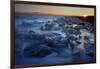 Pieces of glacial ice over black sand being washed by waves, Iceland-Raul Touzon-Framed Photographic Print