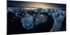 Pieces of glacial ice over black sand being washed by waves, Iceland-Raul Touzon-Mounted Photographic Print