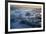 Pieces of glacial ice over black sand being washed by waves, Iceland-Raul Touzon-Framed Photographic Print