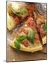 Pieces of Pizza with Tomatoes, Cheese and Basil-Foodcollection-Mounted Photographic Print