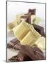 Pieces of White and Dark Chocolate-Jürgen Holz-Mounted Photographic Print
