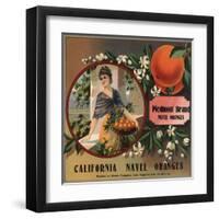 Piedmont Brand - Pomona, California - Citrus Crate Label-Lantern Press-Framed Art Print