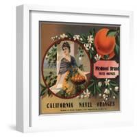 Piedmont Brand - Pomona, California - Citrus Crate Label-Lantern Press-Framed Art Print