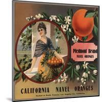 Piedmont Brand - Pomona, California - Citrus Crate Label-Lantern Press-Mounted Art Print