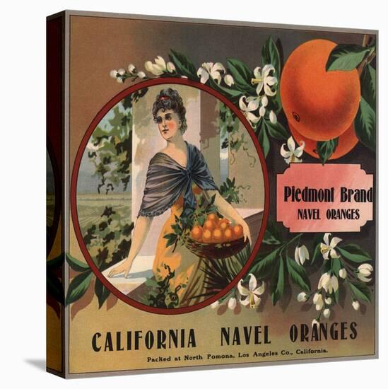 Piedmont Brand - Pomona, California - Citrus Crate Label-Lantern Press-Stretched Canvas