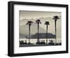 Piedmont, Lake Maggiore, Borromean Islands, Stresa, Lakefront Palms with Isola Bella, Italy-Walter Bibikow-Framed Photographic Print