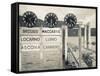 Piedmont, Lake Maggiore, Cannobio, Lake Ferry Timetable, Italy-Walter Bibikow-Framed Stretched Canvas