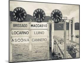 Piedmont, Lake Maggiore, Cannobio, Lake Ferry Timetable, Italy-Walter Bibikow-Mounted Photographic Print