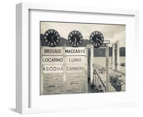 Piedmont, Lake Maggiore, Cannobio, Lake Ferry Timetable, Italy-Walter Bibikow-Framed Photographic Print