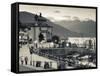 Piedmont, Lake Maggiore, Cannobio, Piazza Vittorio Emanuele Iii, Italy-Walter Bibikow-Framed Stretched Canvas