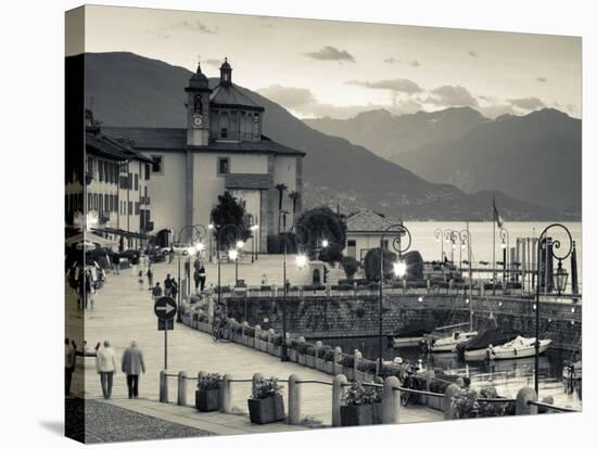 Piedmont, Lake Maggiore, Cannobio, Piazza Vittorio Emanuele Iii, Italy-Walter Bibikow-Stretched Canvas