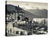Piedmont, Lake Maggiore, Cannobio, Piazza Vittorio Emanuele Iii, Italy-Walter Bibikow-Stretched Canvas