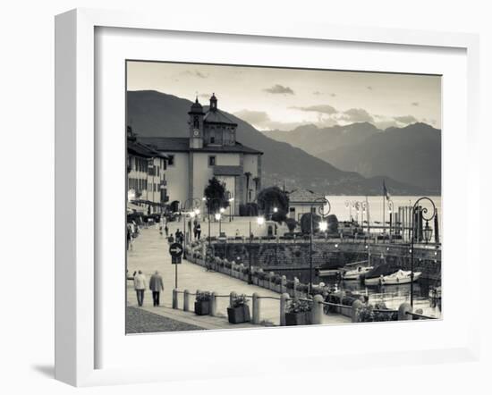 Piedmont, Lake Maggiore, Cannobio, Piazza Vittorio Emanuele Iii, Italy-Walter Bibikow-Framed Photographic Print