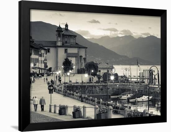 Piedmont, Lake Maggiore, Cannobio, Piazza Vittorio Emanuele Iii, Italy-Walter Bibikow-Framed Photographic Print