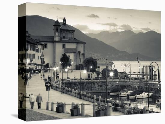 Piedmont, Lake Maggiore, Cannobio, Piazza Vittorio Emanuele Iii, Italy-Walter Bibikow-Stretched Canvas