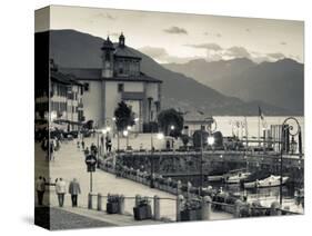 Piedmont, Lake Maggiore, Cannobio, Piazza Vittorio Emanuele Iii, Italy-Walter Bibikow-Stretched Canvas