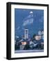 Piedmont, Lake Orta, Isola San Giulio Island with Madonna Del Sasso Sanctuary, Italy-Walter Bibikow-Framed Photographic Print