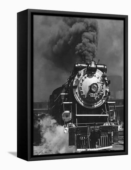 Piedmont Limited Locomotive on the Southern Railway's Charlotte Division-Horace Bristol-Framed Stretched Canvas