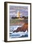 Piedras Blancas Light Station - California-Lantern Press-Framed Art Print