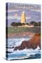 Piedras Blancas Light Station - California-Lantern Press-Stretched Canvas