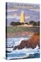 Piedras Blancas Light Station - California-Lantern Press-Stretched Canvas