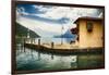 Pier and a Small House, Riva Del Garda, Italy-George Oze-Framed Photographic Print