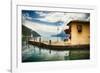 Pier and a Small House, Riva Del Garda, Italy-George Oze-Framed Photographic Print