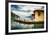 Pier and a Small House, Riva Del Garda, Italy-George Oze-Framed Photographic Print