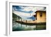 Pier and a Small House, Riva Del Garda, Italy-George Oze-Framed Photographic Print