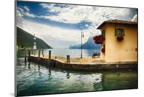 Pier and a Small House, Riva Del Garda, Italy-George Oze-Mounted Photographic Print
