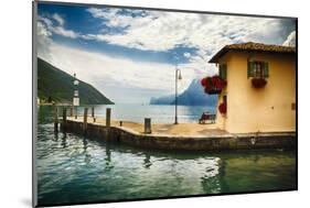 Pier and a Small House, Riva Del Garda, Italy-George Oze-Mounted Photographic Print