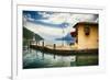 Pier and a Small House, Riva Del Garda, Italy-George Oze-Framed Photographic Print