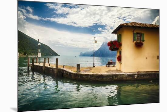 Pier and a Small House, Riva Del Garda, Italy-George Oze-Mounted Photographic Print