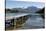 Pier and Andes on Lago Perito Moreno, Llao Llao, near Bariloche, Nahuel Huapi National Park, Lake D-Stuart Black-Stretched Canvas