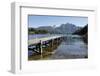 Pier and Andes on Lago Perito Moreno, Llao Llao, near Bariloche, Nahuel Huapi National Park, Lake D-Stuart Black-Framed Photographic Print