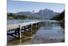 Pier and Andes on Lago Perito Moreno, Llao Llao, near Bariloche, Nahuel Huapi National Park, Lake D-Stuart Black-Mounted Photographic Print