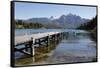 Pier and Andes on Lago Perito Moreno, Llao Llao, near Bariloche, Nahuel Huapi National Park, Lake D-Stuart Black-Framed Stretched Canvas