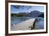 Pier and Andes on Lago Perito Moreno, Llao Llao, near Bariloche, Nahuel Huapi National Park, Lake D-Stuart Black-Framed Photographic Print