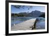 Pier and Andes on Lago Perito Moreno, Llao Llao, near Bariloche, Nahuel Huapi National Park, Lake D-Stuart Black-Framed Photographic Print