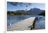 Pier and Andes on Lago Perito Moreno, Llao Llao, near Bariloche, Nahuel Huapi National Park, Lake D-Stuart Black-Framed Photographic Print