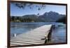 Pier and Andes on Lago Perito Moreno, Llao Llao, near Bariloche, Nahuel Huapi National Park, Lake D-Stuart Black-Framed Photographic Print