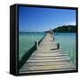 Pier and Bay, Plage De Santa Giulia, South East Corsica, Corsica, France, Mediterranean, Europe-Stuart Black-Framed Stretched Canvas