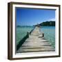 Pier and Bay, Plage De Santa Giulia, South East Corsica, Corsica, France, Mediterranean, Europe-Stuart Black-Framed Photographic Print